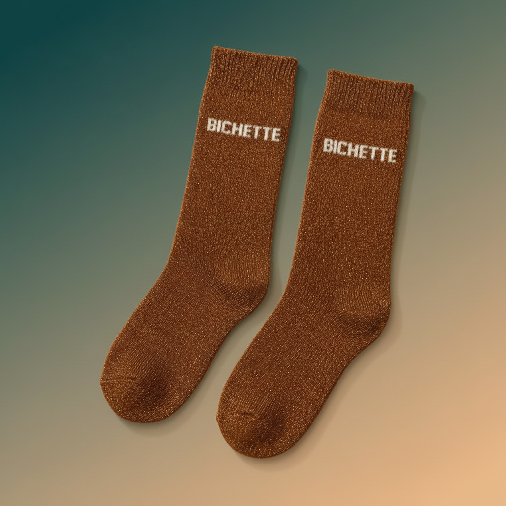 paires de chaussettes pailletées à messages