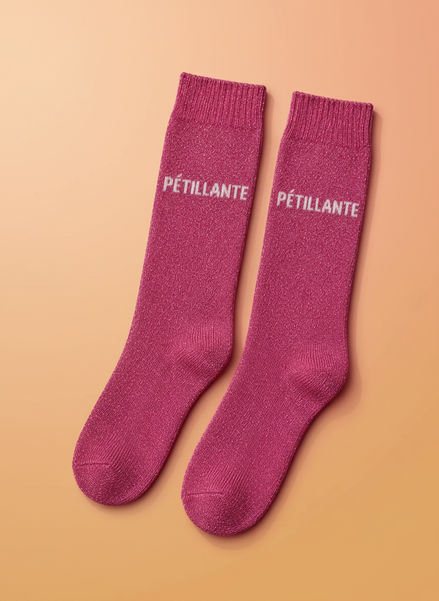 paires de chaussettes pailletées à messages